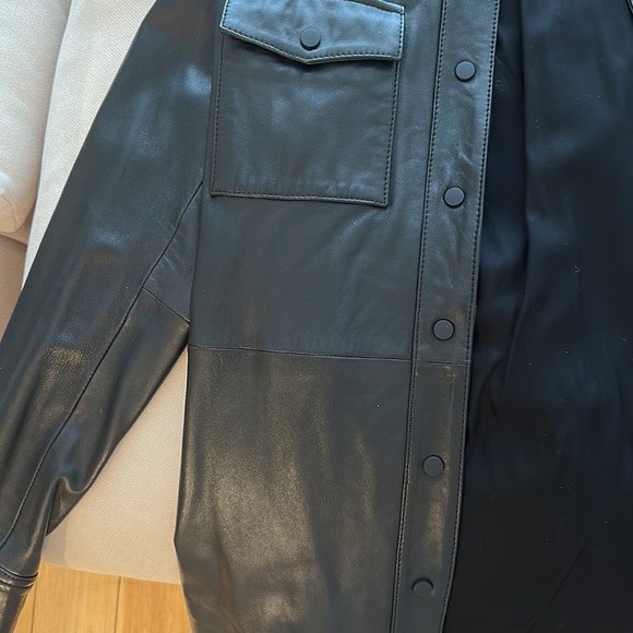 Reformation Veda Leather Shirt Jacket - Picture 7 of 8